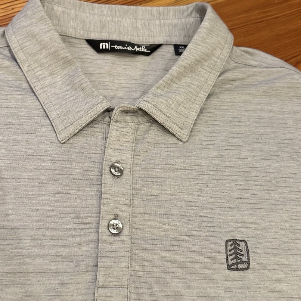 TravisMathew UFP Industrial Cotton Polo Shirt Mens XXL Gray Heather Golf - Picture 8 of 10